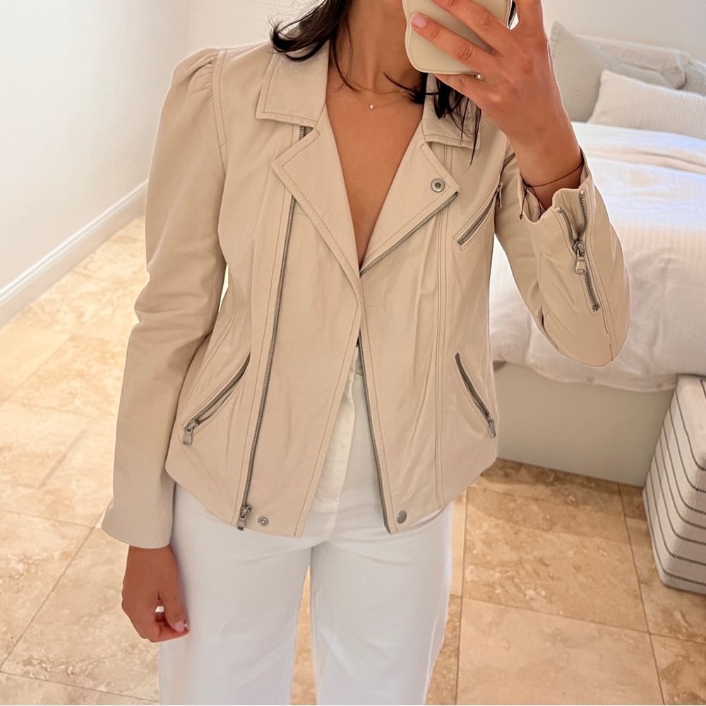 Rebecca Taylor Cream Leather Jacket